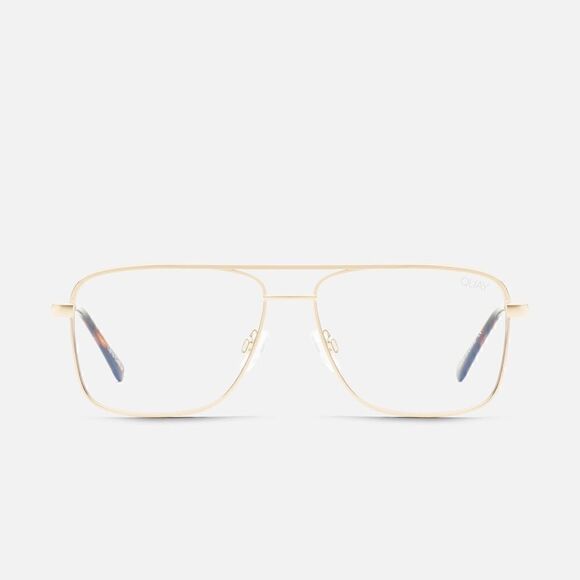 QUAY NWT Poster Boy Mini Blue Light Glasses gold and tortoise shell frame square - Picture 4 of 6